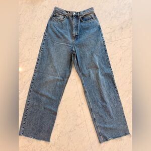 Wide Leg Blue Denim Jeans